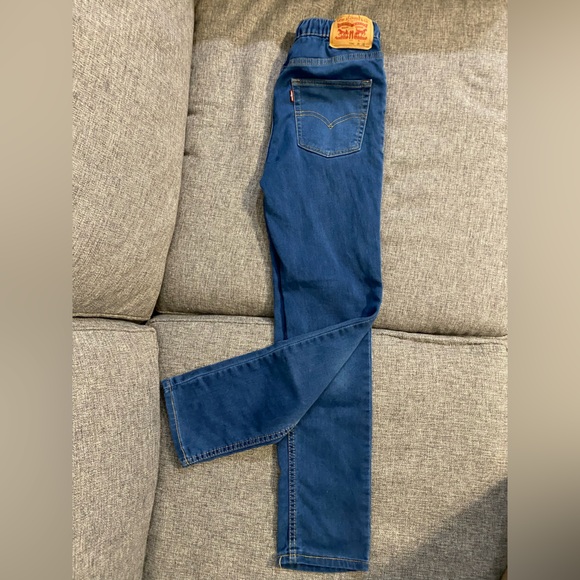 Levi's Boys Skinny Knit Pull on Blue Jeans Size 12 regular EUC - Picture 1 of 5